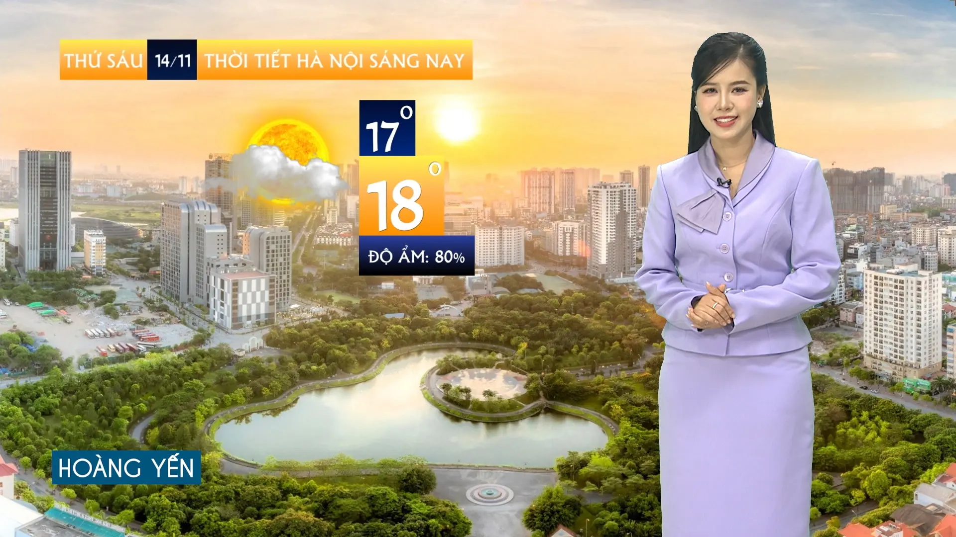 Dự báo thời tiết sáng | 14/11/2025